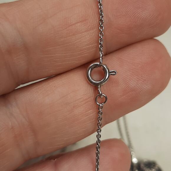 Silver‎ Heart Pendant on Silver Chain Necklace Thai FAS Fused Alloyed Silver - Picture 3 of 5